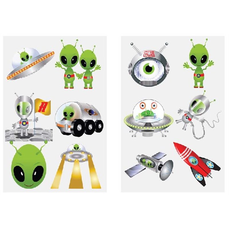 6PC 4CM ALIEN TATTOO SHEET  96S