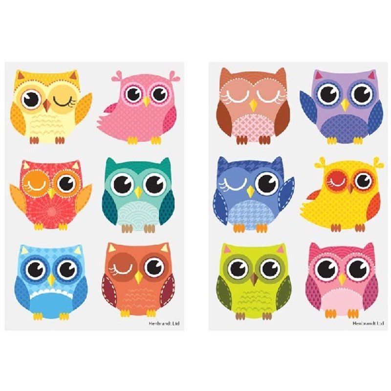 6PC 4CM OWLS TATTOO SHEET  96S