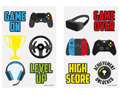 6PC 2ASST GAMER MINI TATTOOS  96S