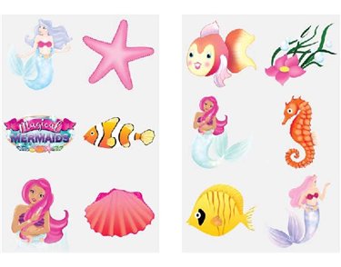 6PC 2ASST MERMAID TATTOOS  96S