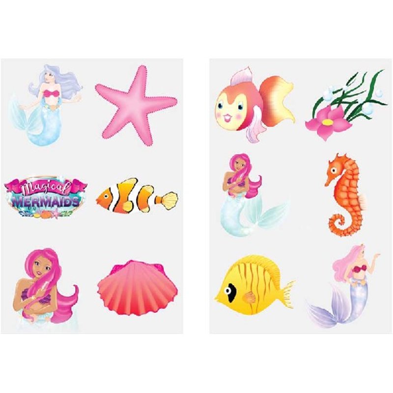 6PC 2ASST MERMAID TATTOOS  96S