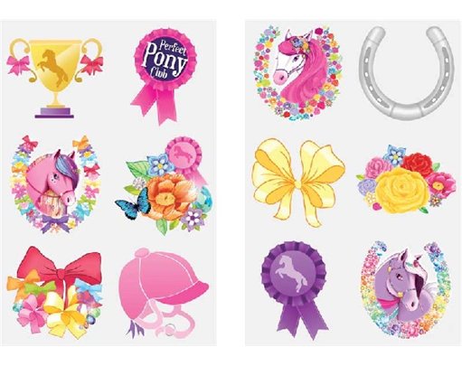 6PC 2ASST PONIES TATTOOS  96S