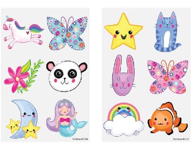 6PC 2ASST CUTE TATTOOS  96S
