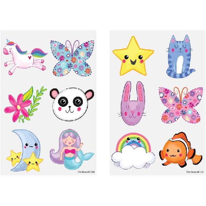 6PC 2ASST CUTE TATTOOS  96S