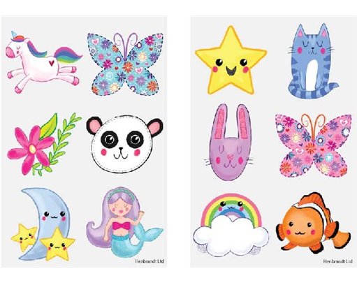 6PC 2ASST CUTE TATTOOS  96S