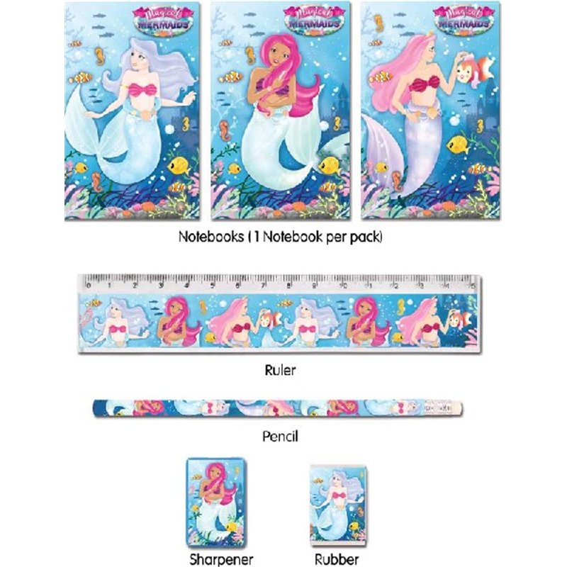 5PC MERMAIDS STATIONERY SET  24S