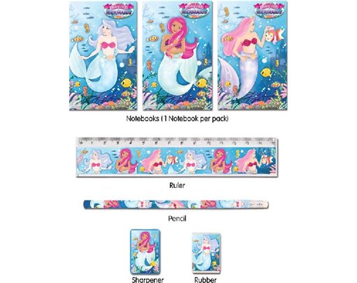 5PC MERMAIDS STATIONERY SET  24S