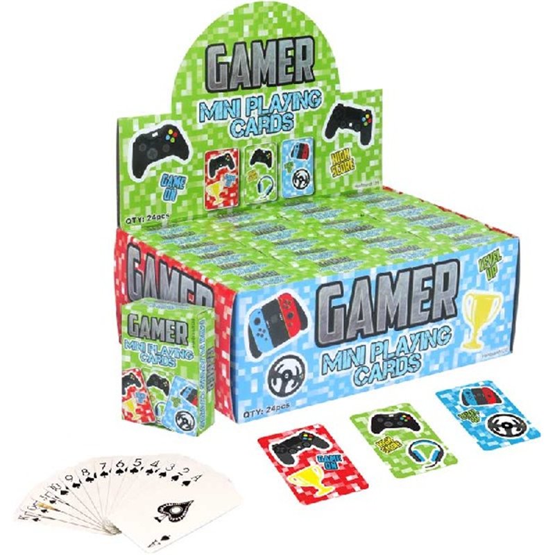 3ASST GAMER MINI PLAYING CARDS  24S