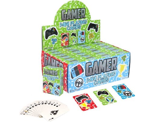 3ASST GAMER MINI PLAYING CARDS  24S
