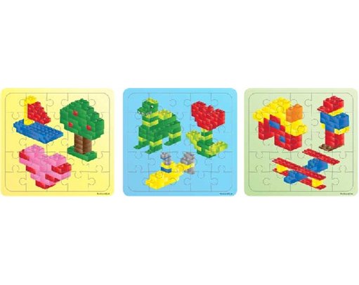 3ASST BRICKZ PUZZLE  108S