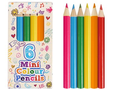6PC HALF SIZE COLOURING PENCILS 96S