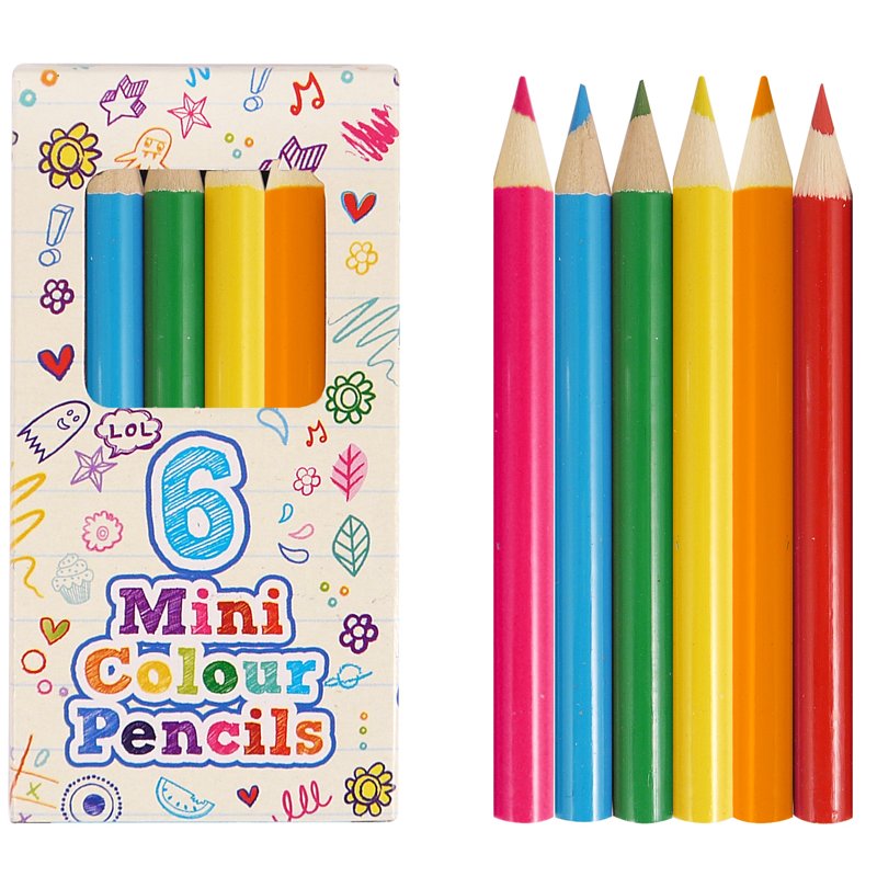 6PC HALF SIZE COLOURING PENCILS 96S