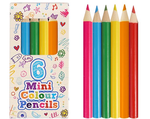6PC HALF SIZE COLOURING PENCILS 96S