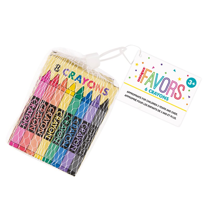 6PK CRAYONS NET BAG