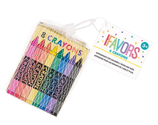 6PK CRAYONS NET BAG