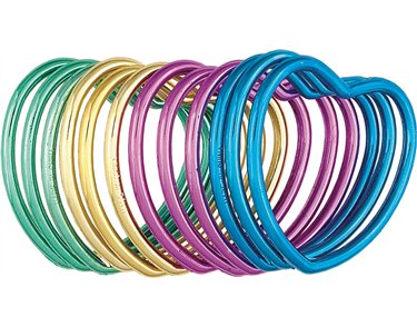 12PK SHINY HEART BRACELETS