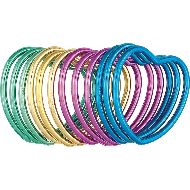 12PK SHINY HEART BRACELETS
