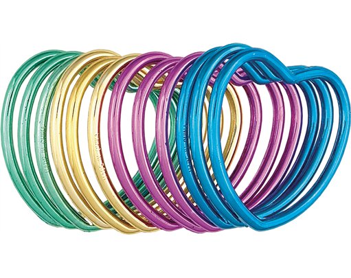12PK SHINY HEART BRACELETS