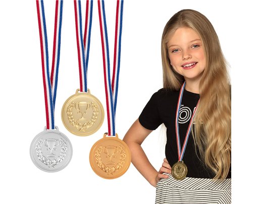 3PK 6cm GOLD/SILVER/BRONZE PODIUM MEDALS