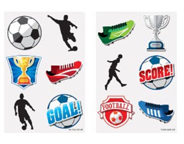 6PC 4cm FOOTBALL MINI TATTOOS 96S