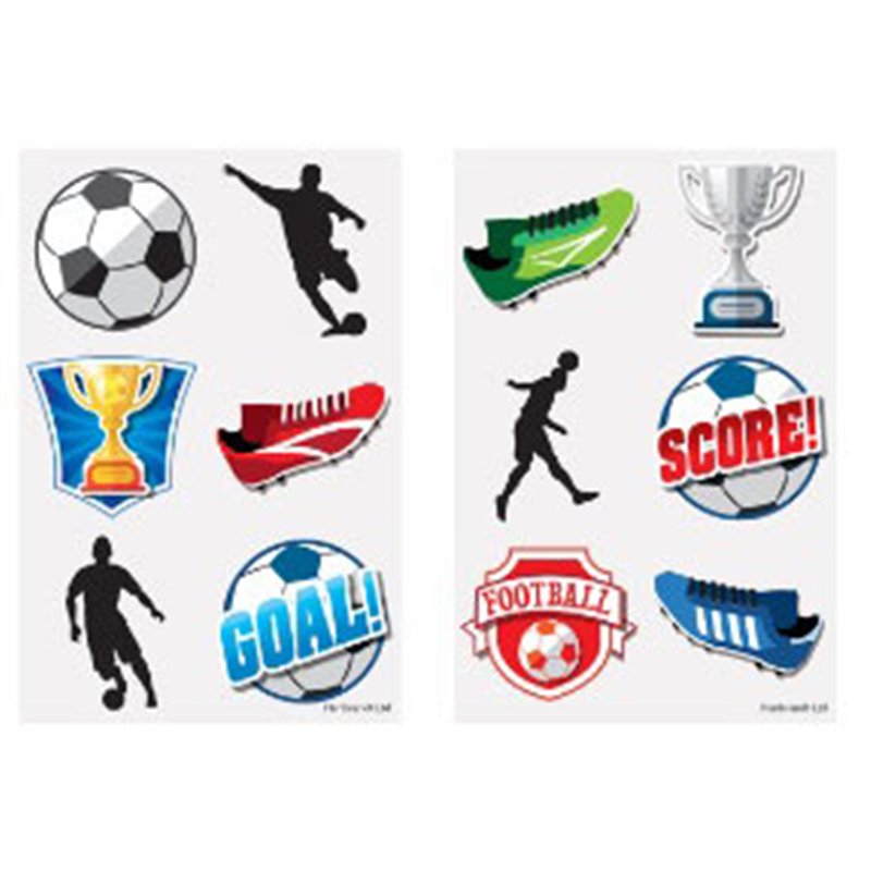 6PC 4cm FOOTBALL MINI TATTOOS 96S