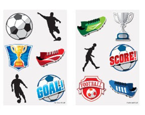 6PC 4cm FOOTBALL MINI TATTOOS 96S