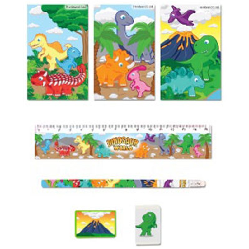 5PC DINOSAUR STATIONERY SET 24S