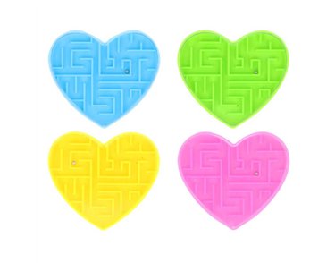 4ASST HEART SHAPED MAZE PUZZLE 72S