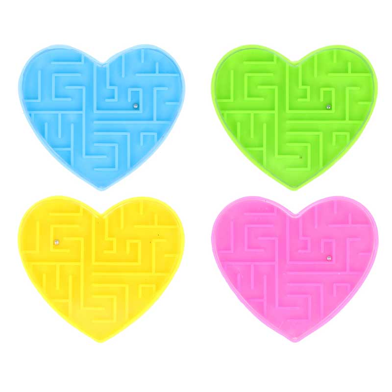 4ASST HEART SHAPED MAZE PUZZLE 72S