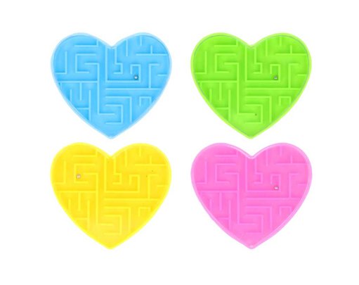 4ASST HEART SHAPED MAZE PUZZLE 72S