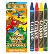 4PK 8cm DINOSAUR WAX CRAYONS 120S
