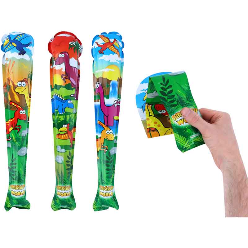 48cm 3ASST DINOSAUR SELF INFLATING BAT 48S