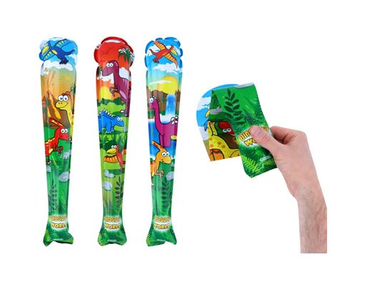 48cm 3ASST DINOSAUR SELF INFLATING BAT 48S