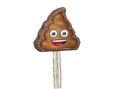 POOP EMOJI SHAPED DRUM PULL PINATA
