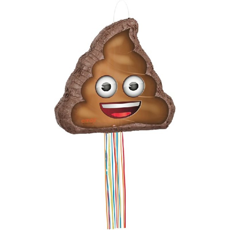 POOP EMOJI SHAPED DRUM PULL PINATA