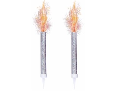 2PK SILVER PRISMATIC ICE FOUNTAIN SPARKLERS