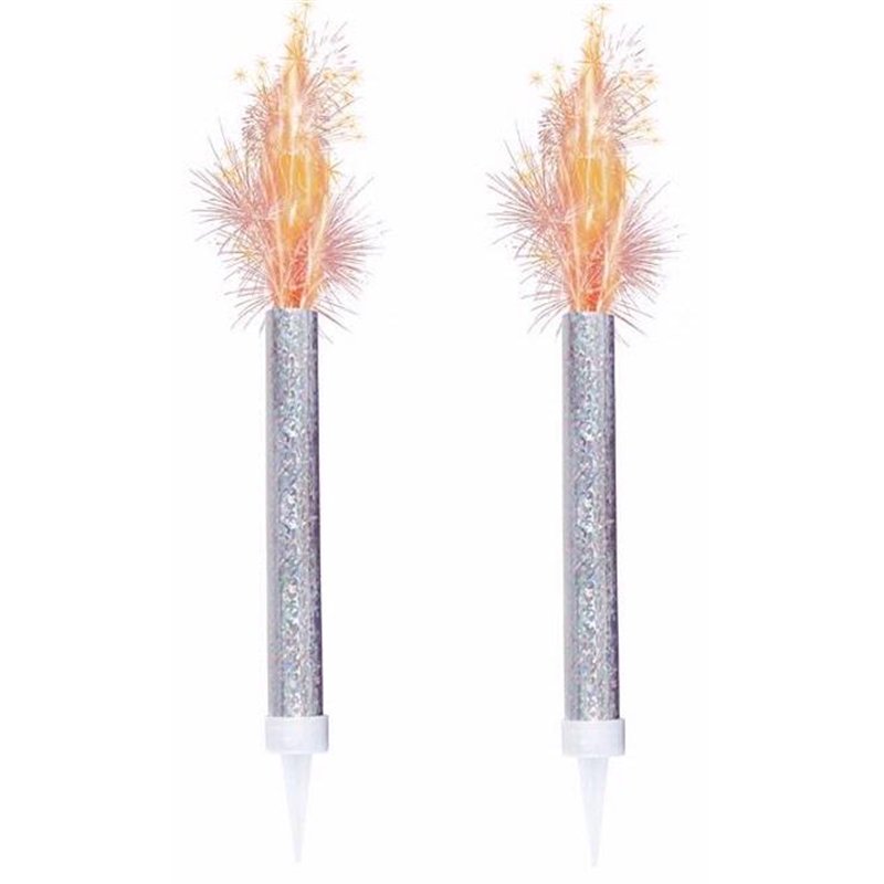 2PK SILVER PRISMATIC ICE FOUNTAIN SPARKLERS