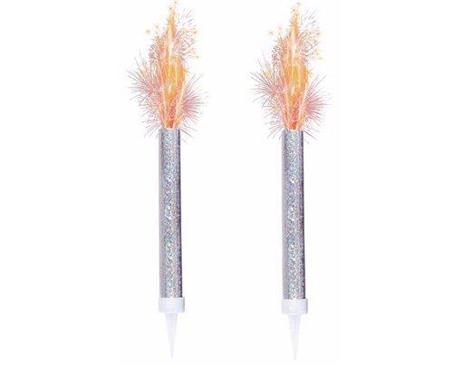 2PK SILVER PRISMATIC ICE FOUNTAIN SPARKLERS