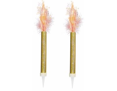 2PK GOLD PRISMATIC ICE FOUNTAIN SPARKLERS