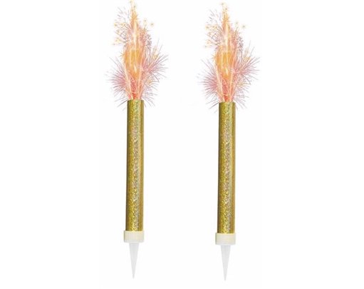 2PK GOLD PRISMATIC ICE FOUNTAIN SPARKLERS