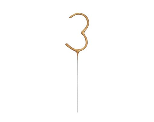 7in GLITZ NO. 3 GOLD CAKE SPARKLER