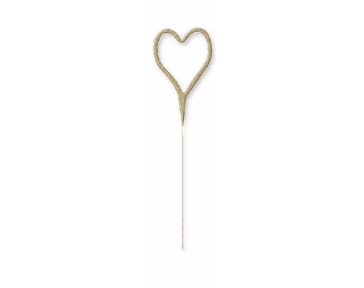 7in HEART SHAPE GOLD GLITZ SPARKLER