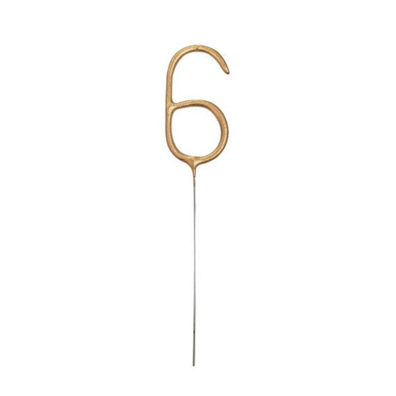 7in GLITZ NO. 6 GOLD CAKE SPARKLER