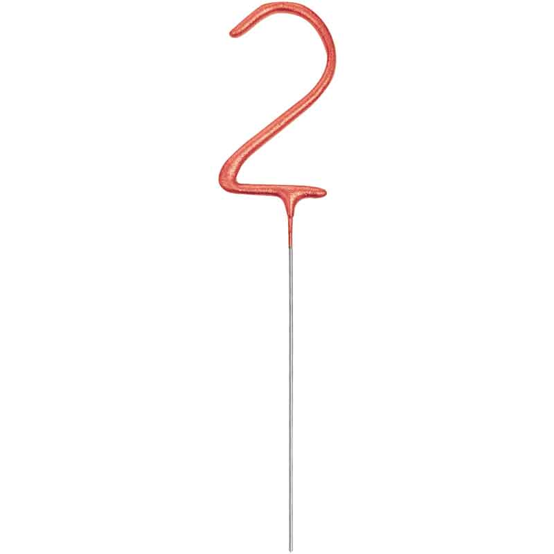 7in NUMERAL 2 ROSE GOLD GLITZ SPARKLER