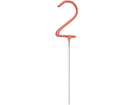 7in NUMERAL 2 ROSE GOLD GLITZ SPARKLER