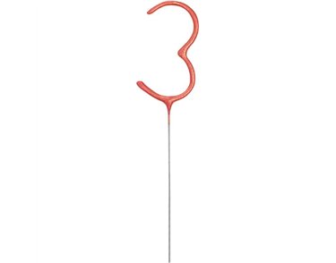 7in NUMERAL 3 ROSE GOLD GLITZ SPARKLER