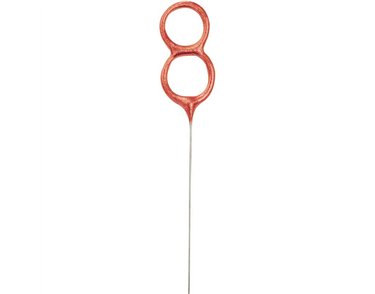 7in NUMERAL 8 ROSE GOLD GLITZ SPARKLER