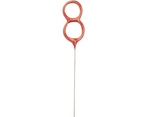 7in NUMERAL 8 ROSE GOLD GLITZ SPARKLER