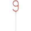 7in NUMERAL 9 ROSE GOLD GLITZ SPARKLER
