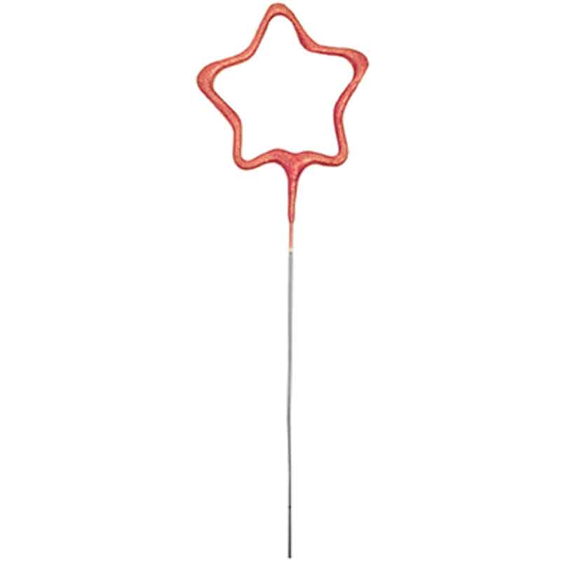 7in STAR SHAPE ROSE GOLD GLITZ SPARKLER